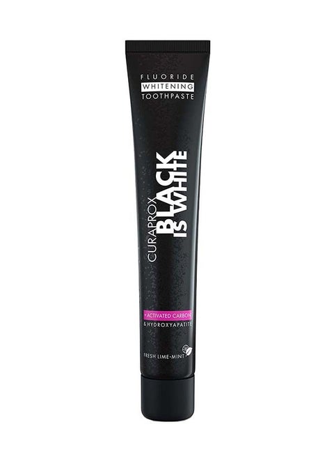 Curaprox Black Is White Toothpaste, 90ml - Activated Charcoal Whitening Toothpaste - SLS Free, Microplastic Free, Triclosan Free, Fluoride Toothpaste.