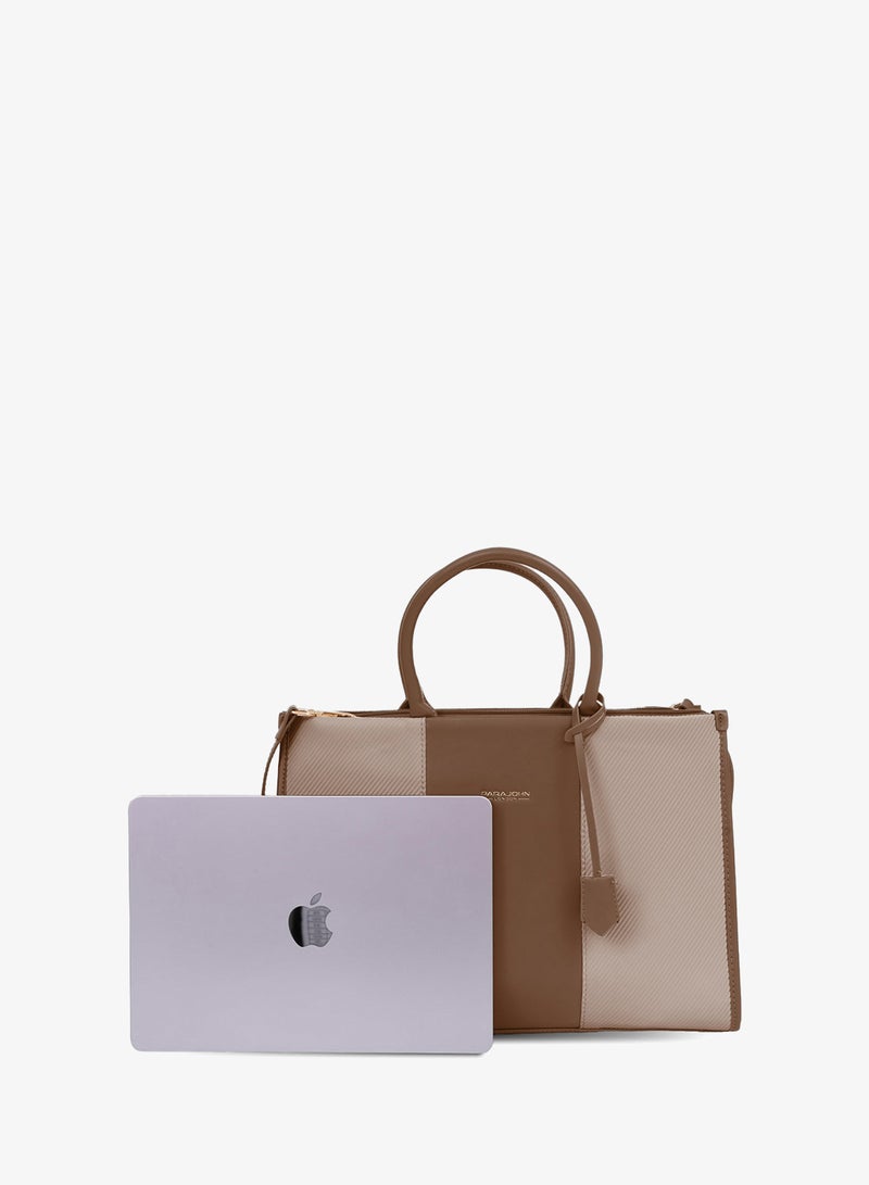 Parajohn London Women's Laptop Tote Bag - Multi-Compartment Business Briefcase Shoulder Bag for Office & Travel, Coffee - Image 5