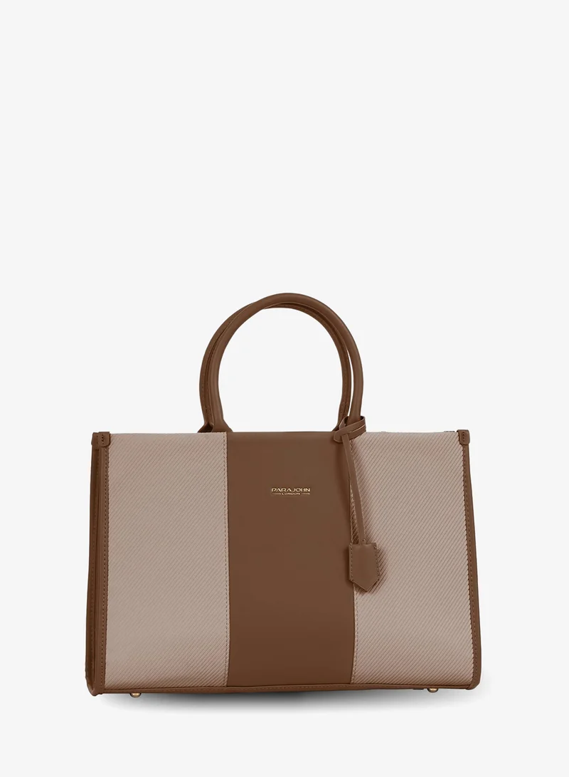 بارا جون Parajohn London Women's Laptop Tote Bag - Multi-Compartment Business Briefcase Shoulder Bag for Office & Travel, Coffee