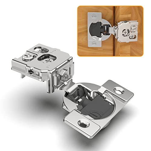 Chibery 30 Pack 1 Overlay 4D Soft Close Concealed Hinges for Face Frame Door Adjustable Closing Speed Smooth Slow Self Close Hinges Satin Nickel 105 Open Angle Stainless Steel Cabinet Hinges - Image 1