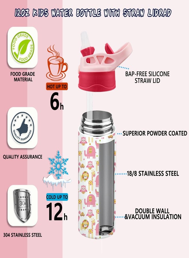 XccMe Kids Sublimation Tumbler,12oz Sublimation Water Bottle Blanks,Straight Stainless Steel Todder Sippy Cup,Double Wall Insulated Sippy Tumbler with Handle,Shrink Films,Leak Proof (Pink) - Image 3