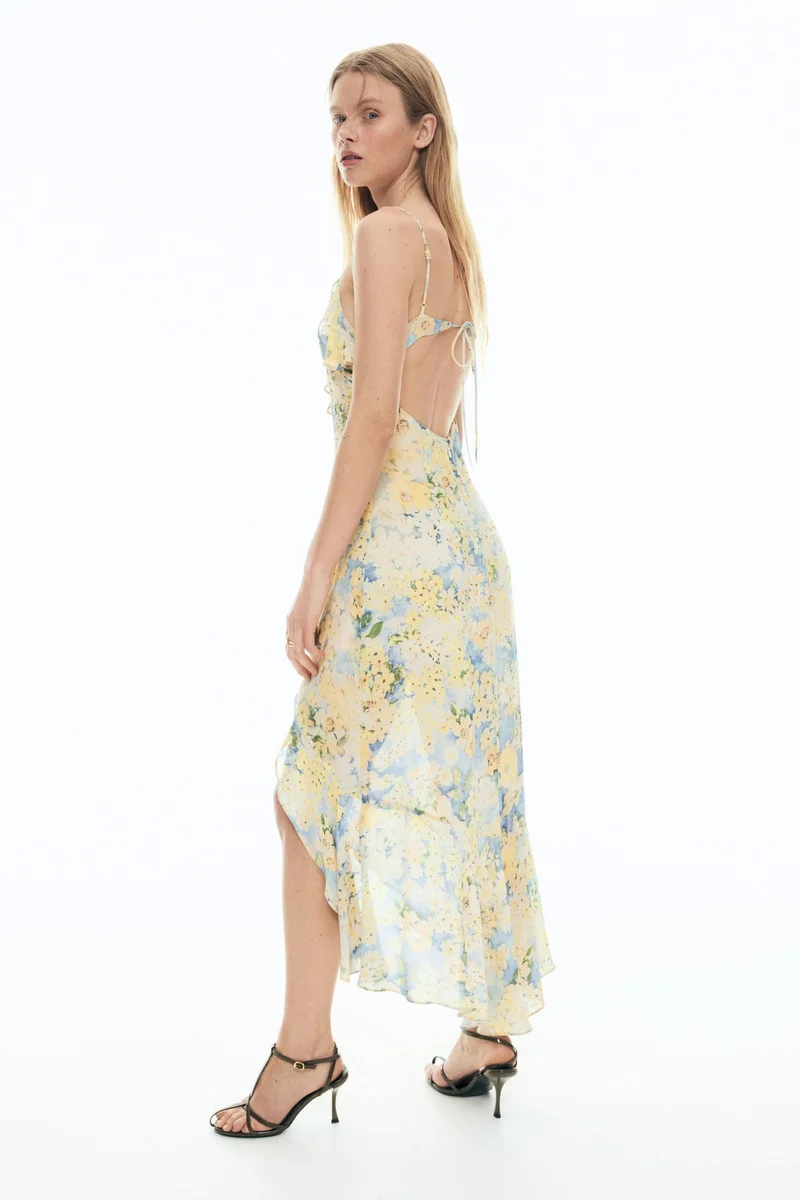 H&M  Flounced chiffon dress with scarf for Women | Best Price UAE