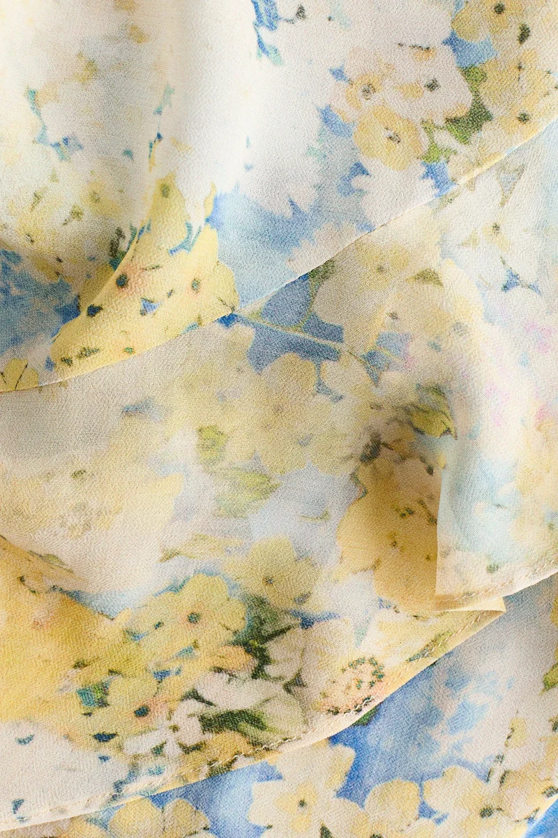 H&M  Flounced chiffon dress with scarf for Women | Best Price UAE