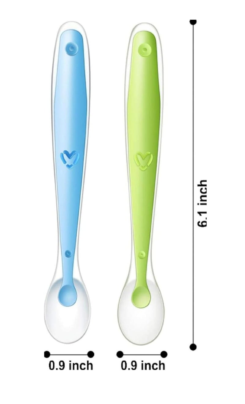 CUTEABLY Baby Feeding Spoon Ultra Care Soft tip and Easy Grip Silicone Baby Spoon Set, BPA-Free Silicone Spoon - Baby Led Weaning Spoon - Spoon Set for Kids,Silicone Spoon for Baby (4) - Image 5