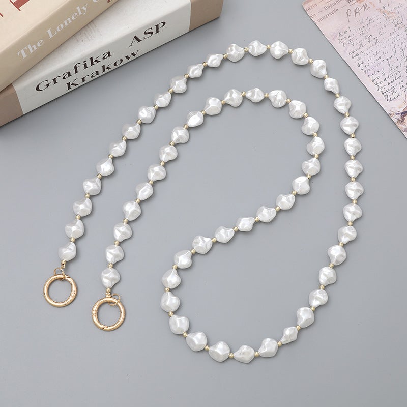 Elegant Crystal Pearl Phone Case Lanyard K2821 Special-shaped Pearl Crossbody
