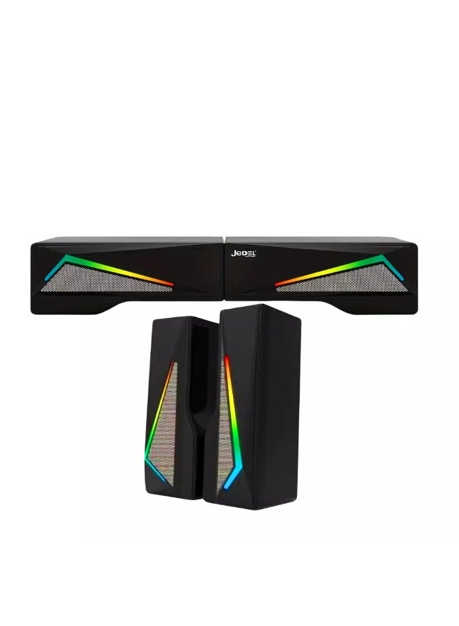 جي ديل مكبرات صوت سطح المكتب نظام ستيريو 2.0 – تعمل عبر USB + كابل 3.5 مم - Image 1