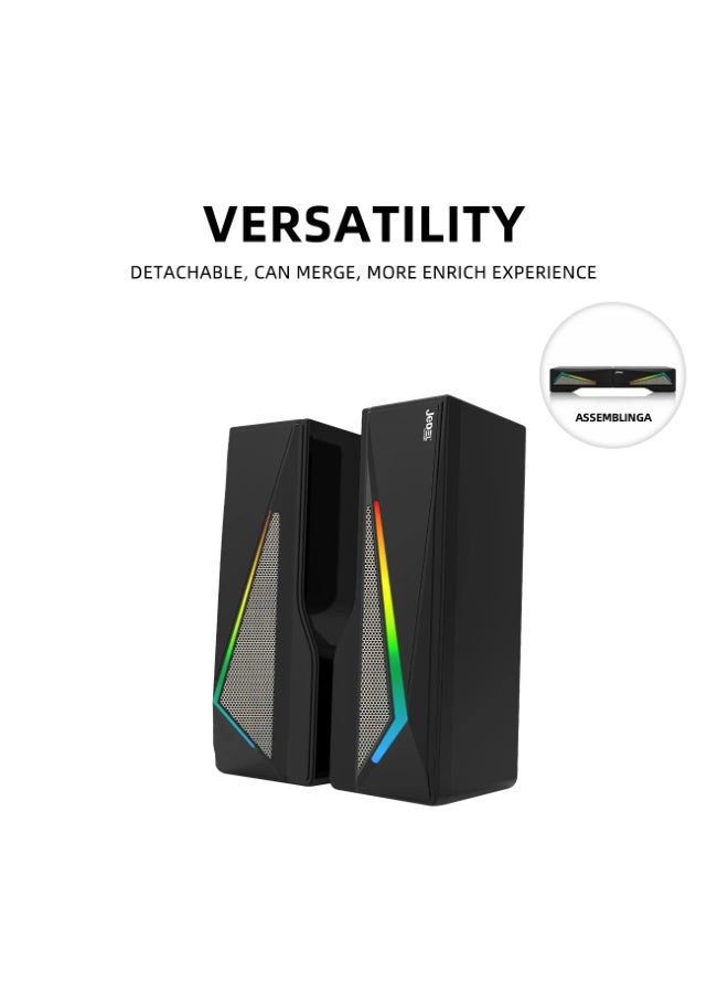 جي ديل مكبرات صوت سطح المكتب نظام ستيريو 2.0 – تعمل عبر USB + كابل 3.5 مم - Image 4