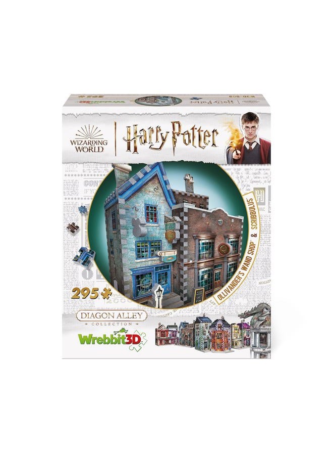 WREBBIT 3D مجموعة زقاق diagon: أوليفاندرز وسكريبولوس (295 قطعة) | لغز | للأعمار 14 وما فوق - Image 1