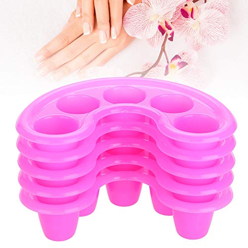TMISHION Nail Gel Removal Bowl 5pcs Nail UV Acrylic Gel Removal Bowl Five Holes Soak Off Finger Bowl Dishes Art Polishing Remover Manicure Spa Tool Nail Art Kit - Image 2