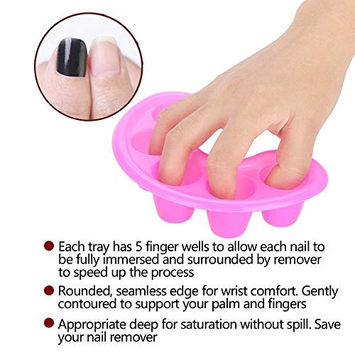 TMISHION Nail Gel Removal Bowl 5pcs Nail UV Acrylic Gel Removal Bowl Five Holes Soak Off Finger Bowl Dishes Art Polishing Remover Manicure Spa Tool Nail Art Kit - Image 5
