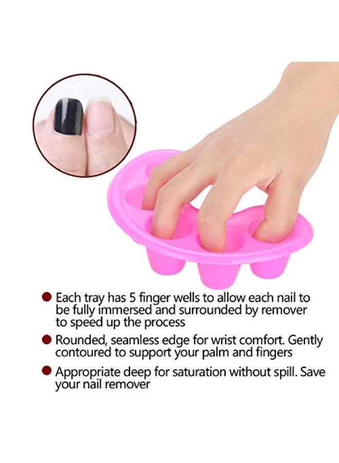 TMISHION Nail Gel Removal Bowl 5pcs Nail UV Acrylic Gel Removal Bowl Five Holes Soak Off Finger Bowl Dishes Art Polishing Remover Manicure Spa Tool Nail Art Kit - Image 4