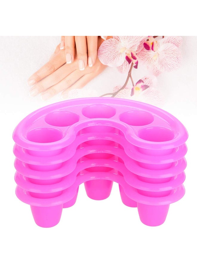 TMISHION Nail Gel Removal Bowl 5pcs Nail UV Acrylic Gel Removal Bowl Five Holes Soak Off Finger Bowl Dishes Art Polishing Remover Manicure Spa Tool Nail Art Kit - Image 3