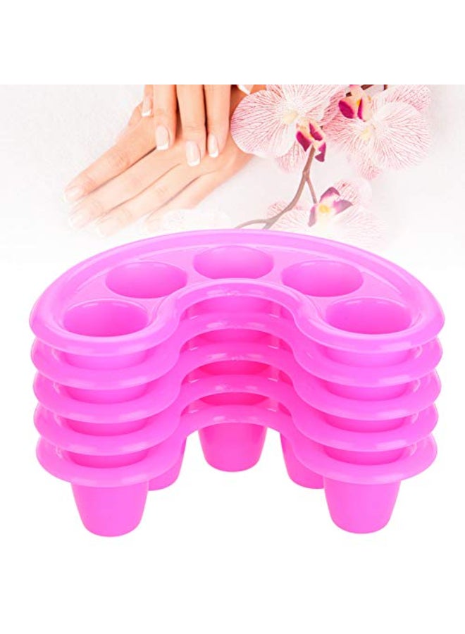 TMISHION Nail Gel Removal Bowl 5pcs Nail UV Acrylic Gel Removal Bowl Five Holes Soak Off Finger Bowl Dishes Art Polishing Remover Manicure Spa Tool Nail Art Kit - Image 1