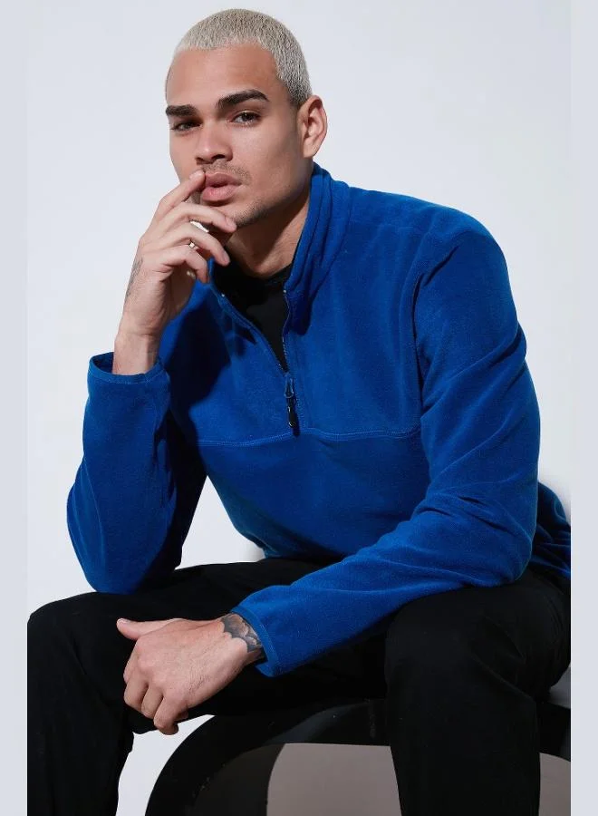 Buratti Buratti Regular Fit Anti-Pilling Non-Pilling Standing Collar Thick Winter Raised Polar Fleece Men's POLAR 5896700