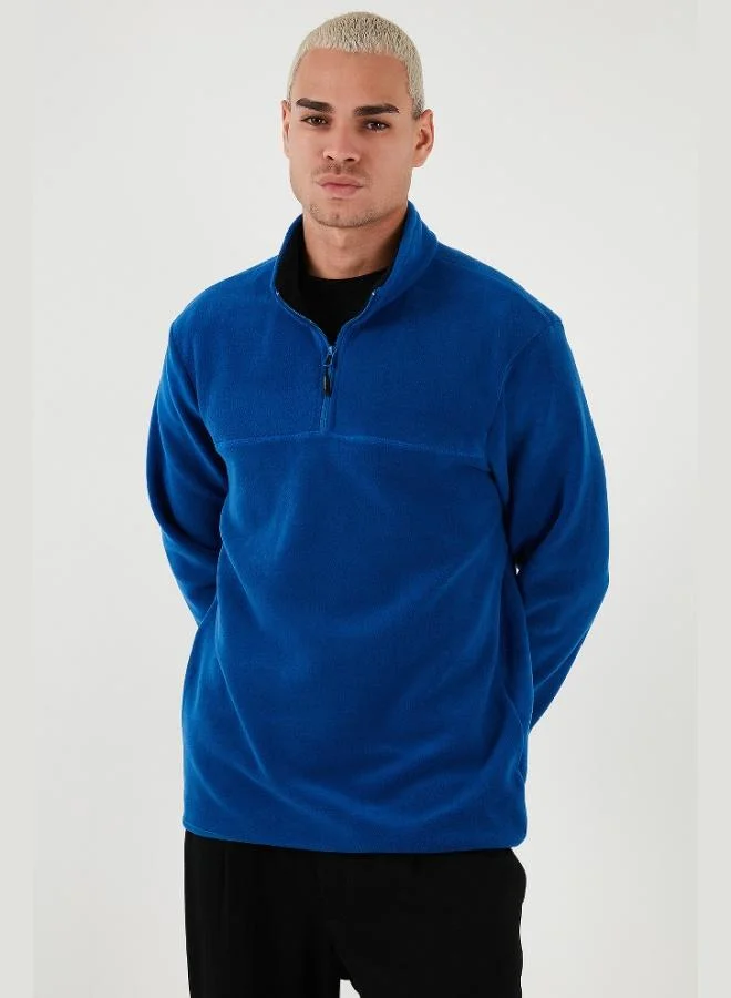 Buratti  Buratti Regular Fit Anti-Pilling Non-Pilling Standing Collar Thick Winter Raised Polar Fleece Men's POLAR 5896700 for Men | Best Price UAE