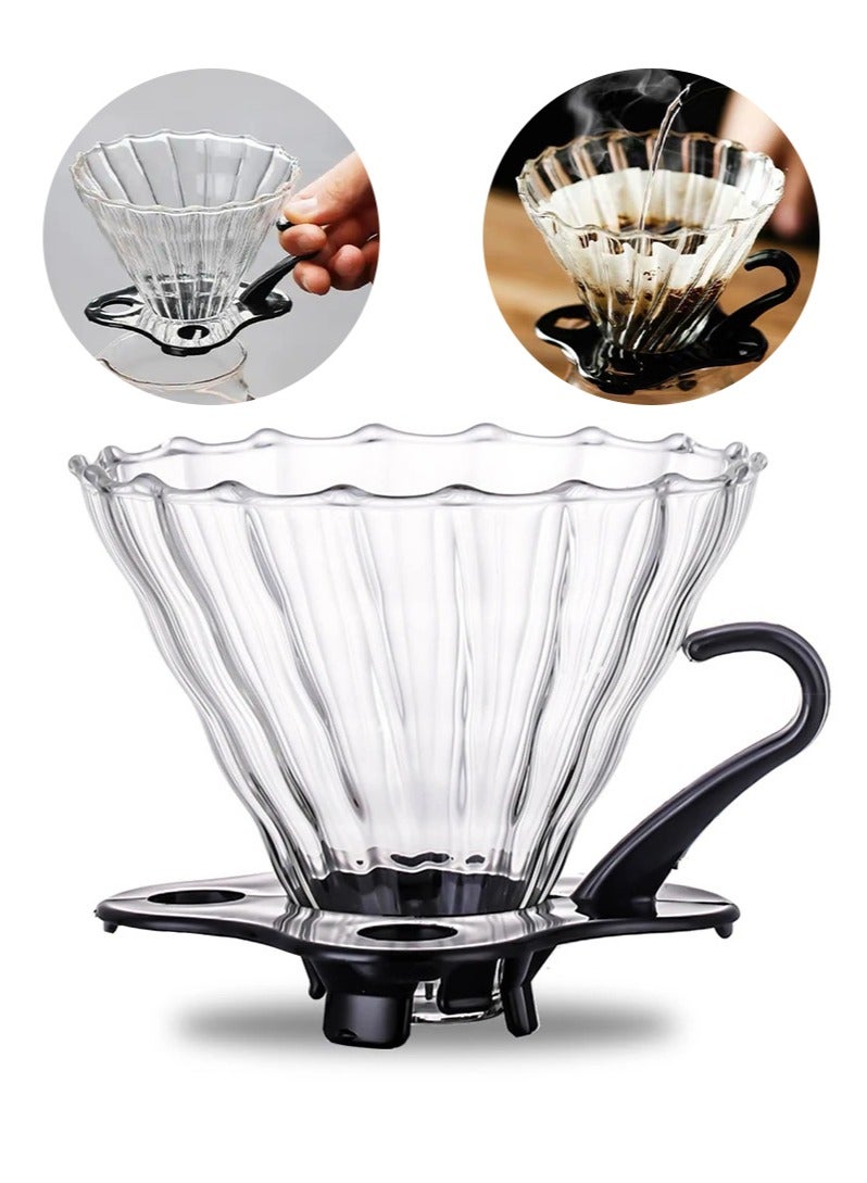 OMRAN CART V60 Dripper Glass Material Size 2-4 Cups Fits with Most Server Pots Ideal for V60 Pour Over and Drip Coffee Makers - Image 1
