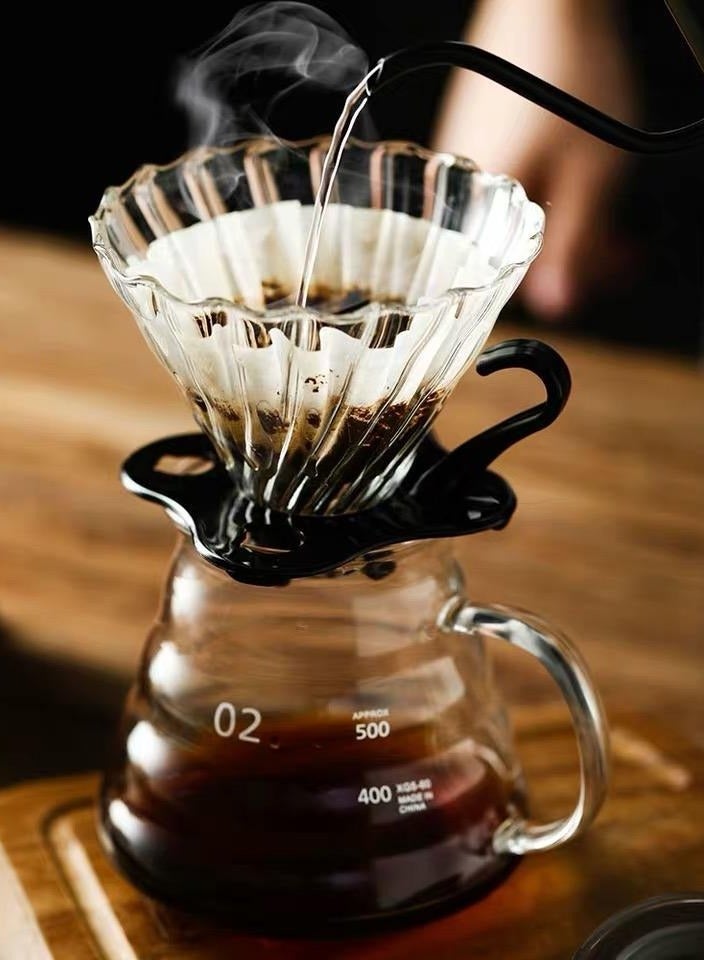 OMRAN CART V60 Dripper Glass Material Size 2-4 Cups Fits with Most Server Pots Ideal for V60 Pour Over and Drip Coffee Makers - Image 2