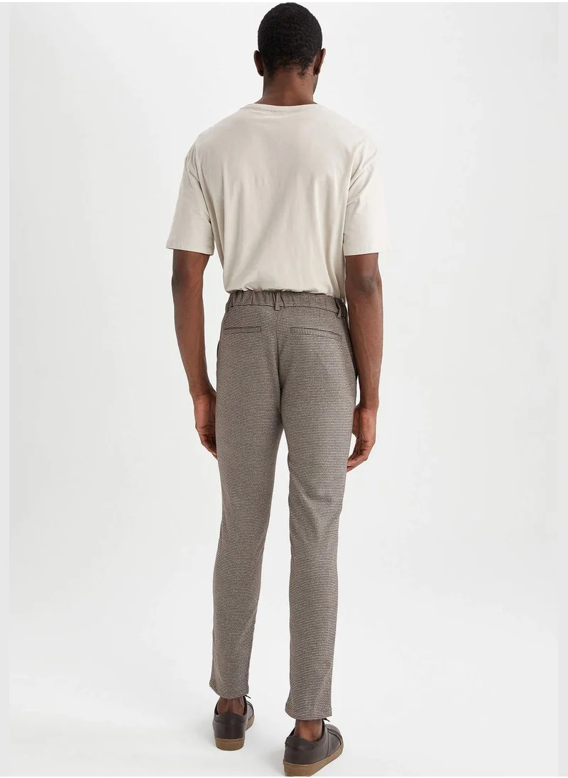 DeFacto Slim Fit Check Print Ankle Chinos