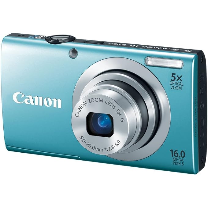 Canon PowerShot A2400 IS 16.0 MP Digital Camera with 5x Optical Image Stabilized Zoom 28mm Wide-Angle Lens with 720p Full HD Video Recording and 2.7-Inch LCD (Blue) - Image 4
