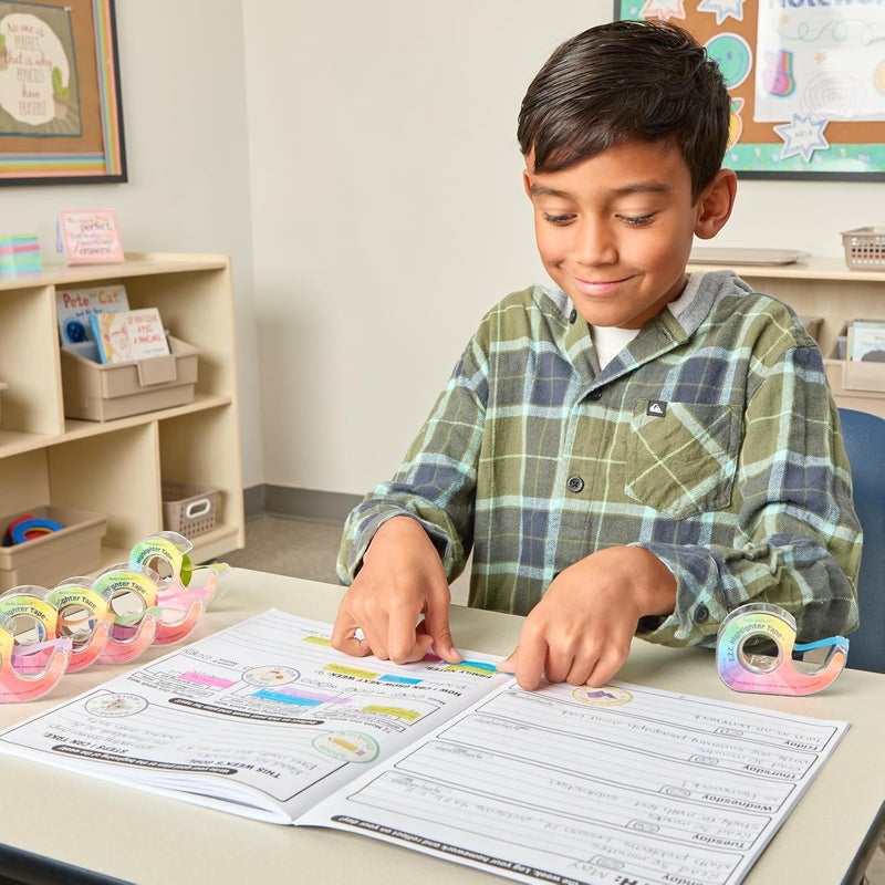 Really Good Stuff E.Z.C. Fluorescent Highlighter Tape, Set of 6 Colors - 1/2 in. x 32 ft. Each Roll, School & Office Supplies - Image 4