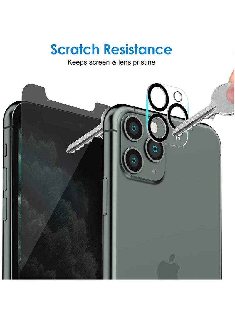 HuHa (2 Pack) for iPhone 13 Pro Max Privacy Tempered Glass Screen Protector Anti-Scratch with Back Camera glass Alignment Frame Bubble Free Scratch Resistant  - Image 2
