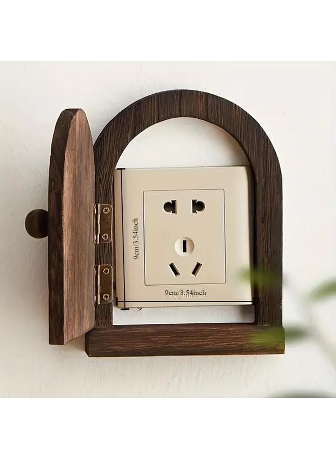 Charcoal Burned Paulownia Wood Outlet Cover Wall Decor Dust Protector 1pc - Image 4