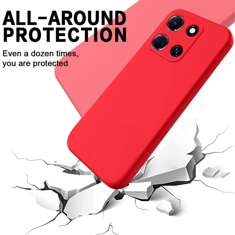 HuHa Case Cover For Infinix Note 30 4G / 5G Pure Color Liquid Silicone Shockproof Phone Case(Red) - Image 4