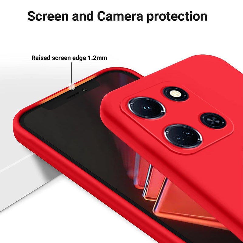 HuHa Case Cover For Infinix Note 30 4G / 5G Pure Color Liquid Silicone Shockproof Phone Case(Red) - Image 3