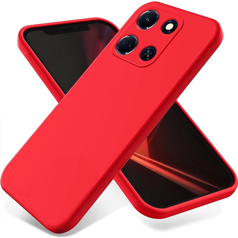 HuHa Case Cover For Infinix Note 30 4G / 5G Pure Color Liquid Silicone Shockproof Phone Case(Red) - Image 1