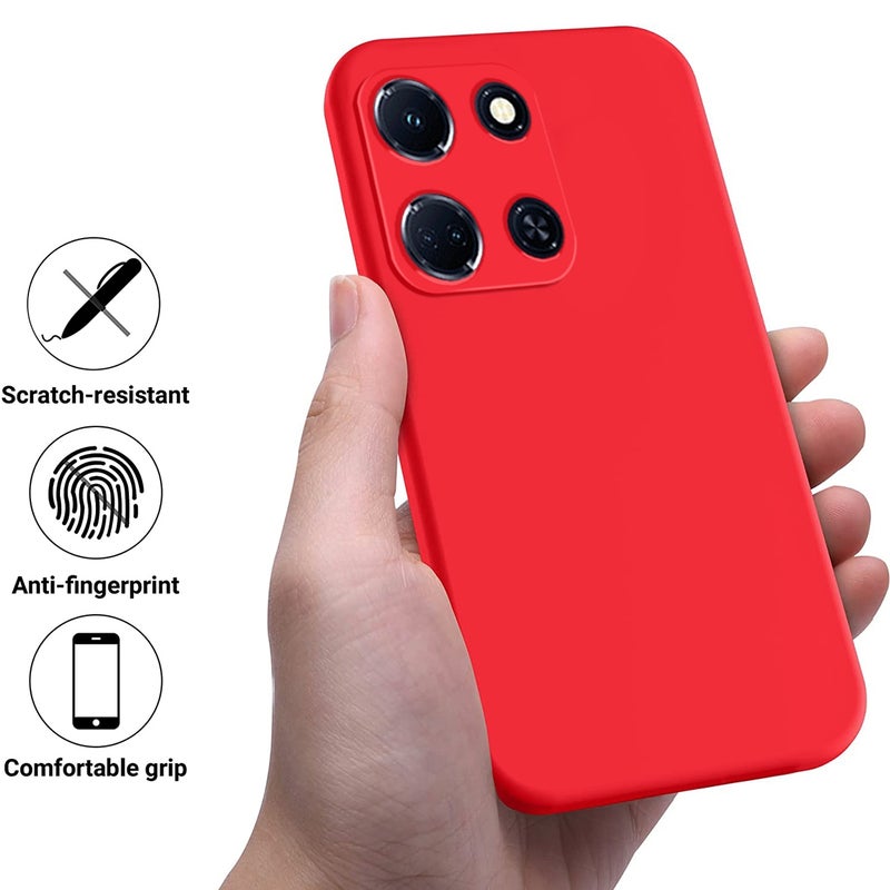 HuHa Case Cover For Infinix Note 30 4G / 5G Pure Color Liquid Silicone Shockproof Phone Case(Red) - Image 2
