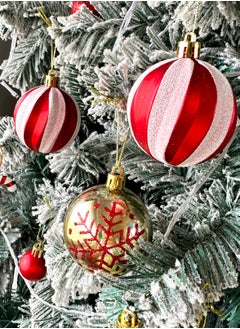 SINCHER SINCHER 40 Pcs Decorations, Shatterproof Balls, Plastic Ball Set for Decorating Wedding/Home Party(Red+Gold)  - Image 2