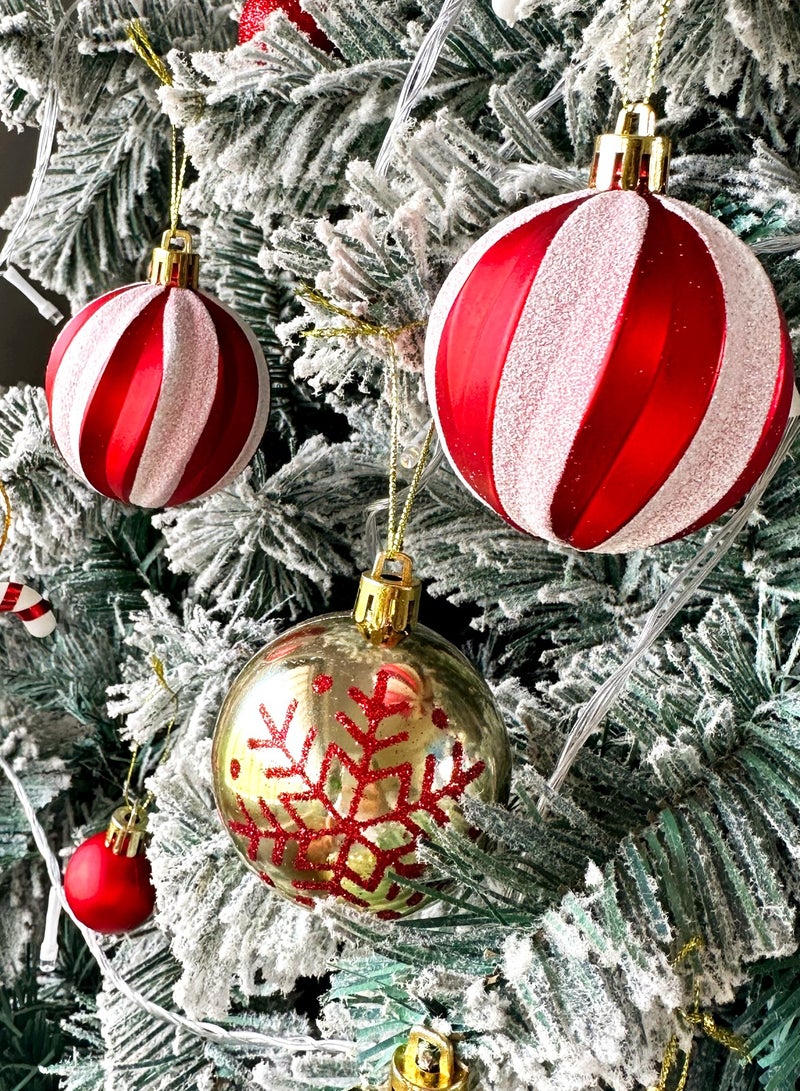 سنشر SINCHER 40 قطعة زينة، كرات مقاومة للكسر، طقم كرات بلاستيكية لتزيين حفلات الزفاف/الحفلات المنزلية (أحمر + ذهبي) - Image 2