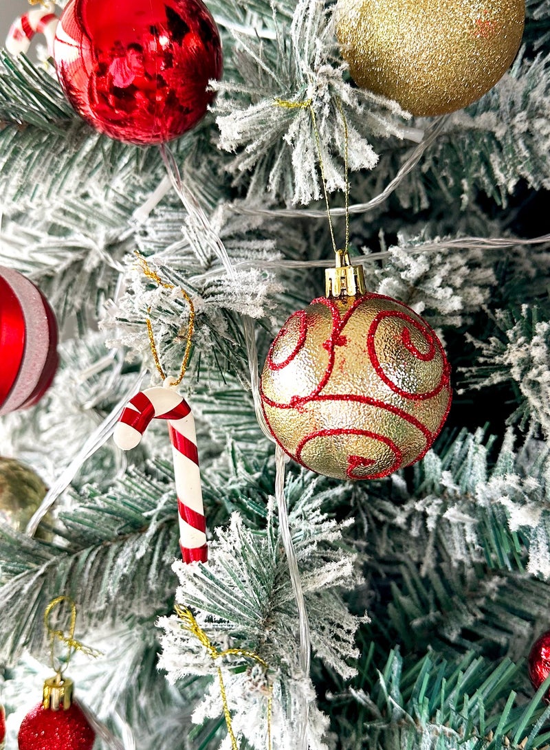 سنشر SINCHER 40 قطعة زينة، كرات مقاومة للكسر، طقم كرات بلاستيكية لتزيين حفلات الزفاف/الحفلات المنزلية (أحمر + ذهبي) - Image 4