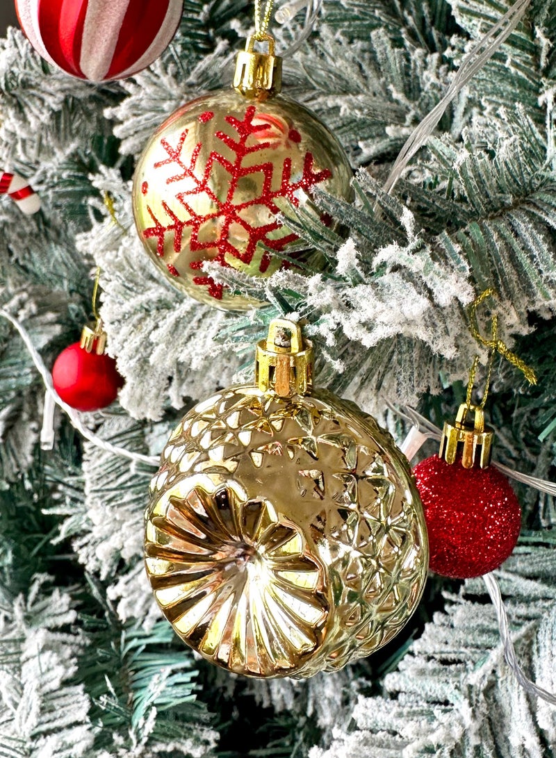 سنشر SINCHER 40 قطعة زينة، كرات مقاومة للكسر، طقم كرات بلاستيكية لتزيين حفلات الزفاف/الحفلات المنزلية (أحمر + ذهبي) - Image 3