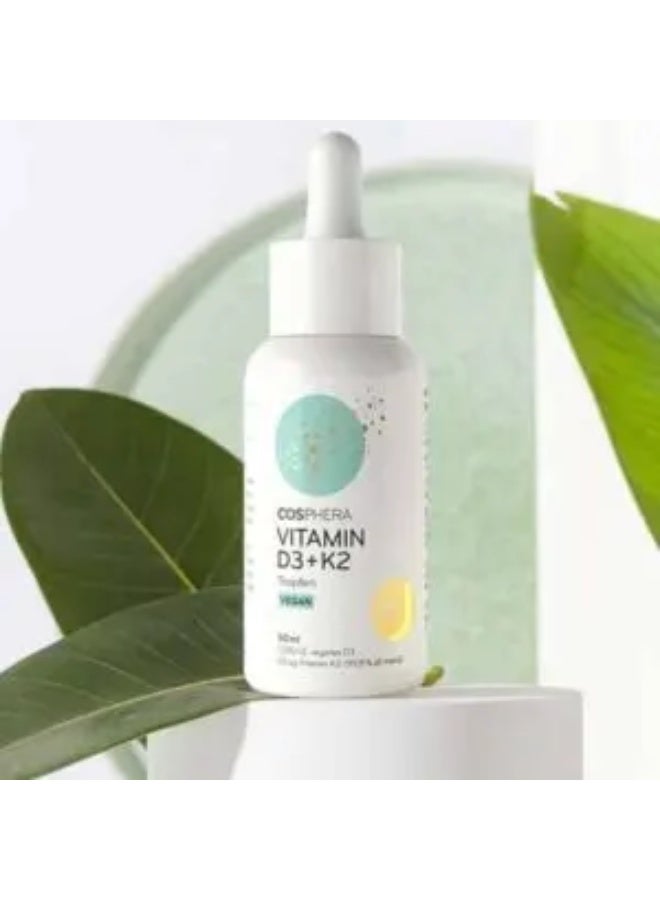 كوسفيرا فيتامين D3 + K2 (قطرات نباتية) 50 مل - لدعم العظام والجهاز المناعي - Image 2