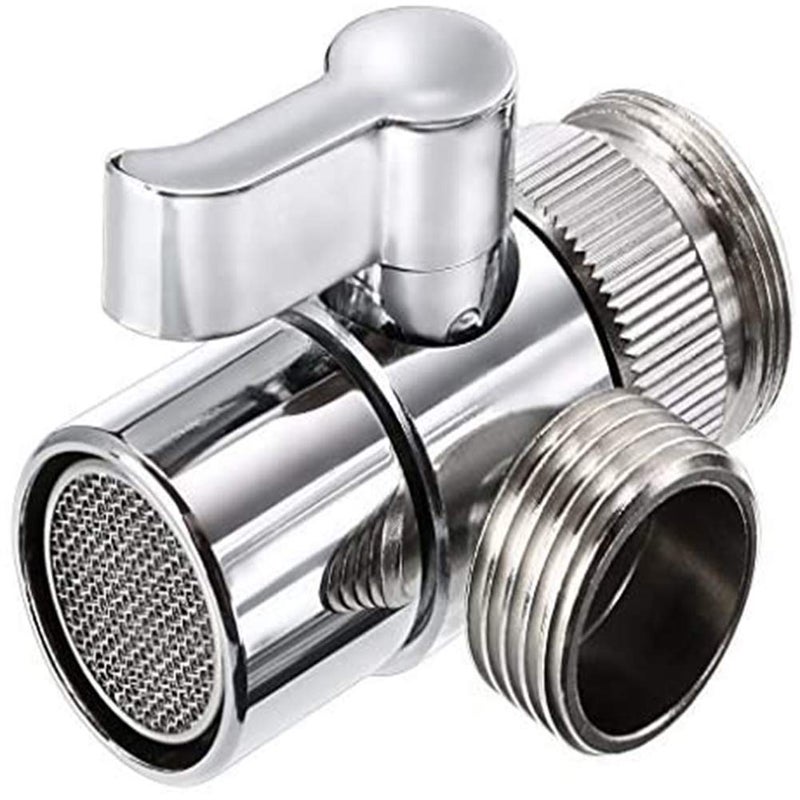 Polished Chrome Brass Sink Valve Diverter Faucet Splitter for KitchenHandheld Showerhead or Bathroom Sink Faucet Replacement Part Faucet to Hose Adapter Splitter Part M22 X M24