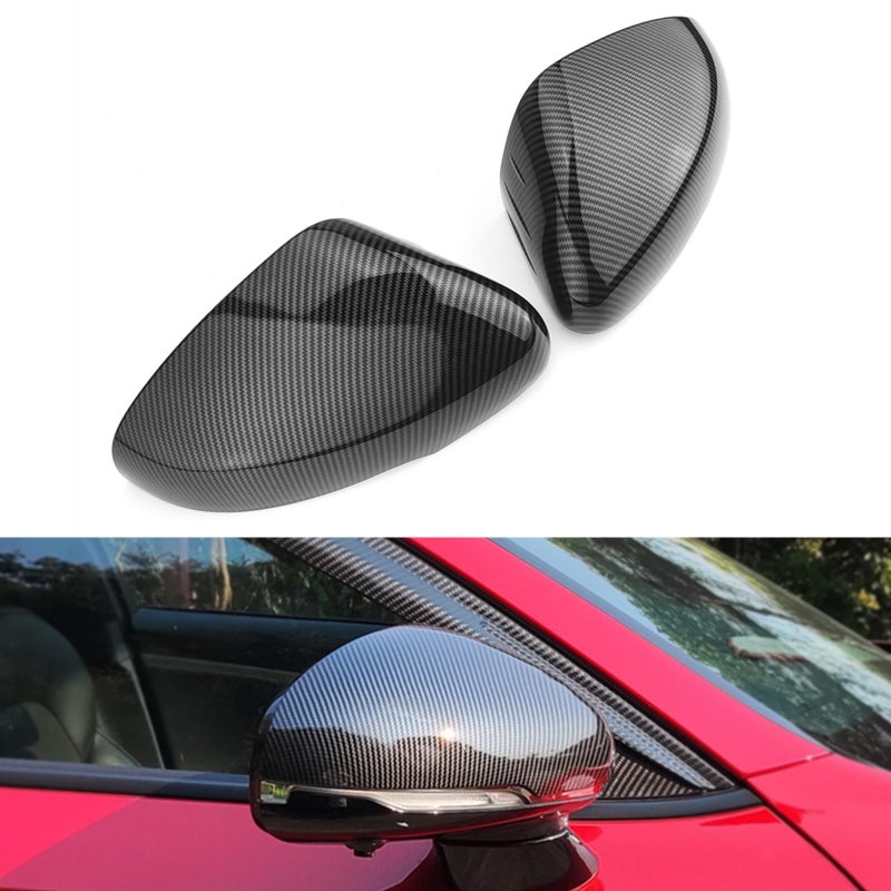 JUIVEEL Carbon Fiber Style ABS Exterior Mirror Cover Side Rearview Mirror Cover Trim Compatible with Kia Stinger 20172024 Accessories