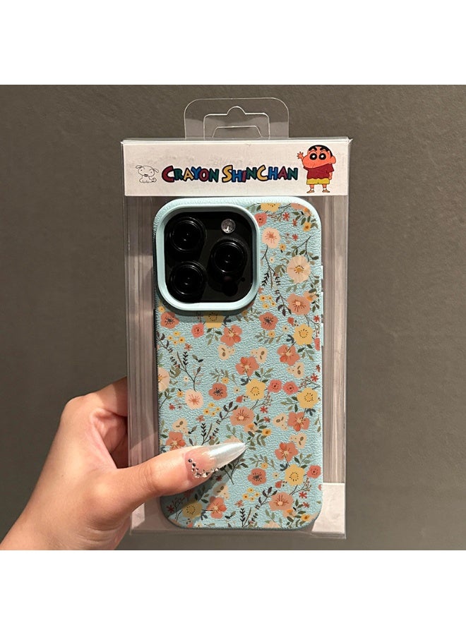 NIBEMINENT Branch Small Flowers Protective TPU Case Cover For iPhone 15, Light Blue