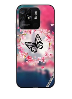 Protective Case Cover For Xiaomi Redmi 10C Butterfly in Flower Ring Design Multicolour