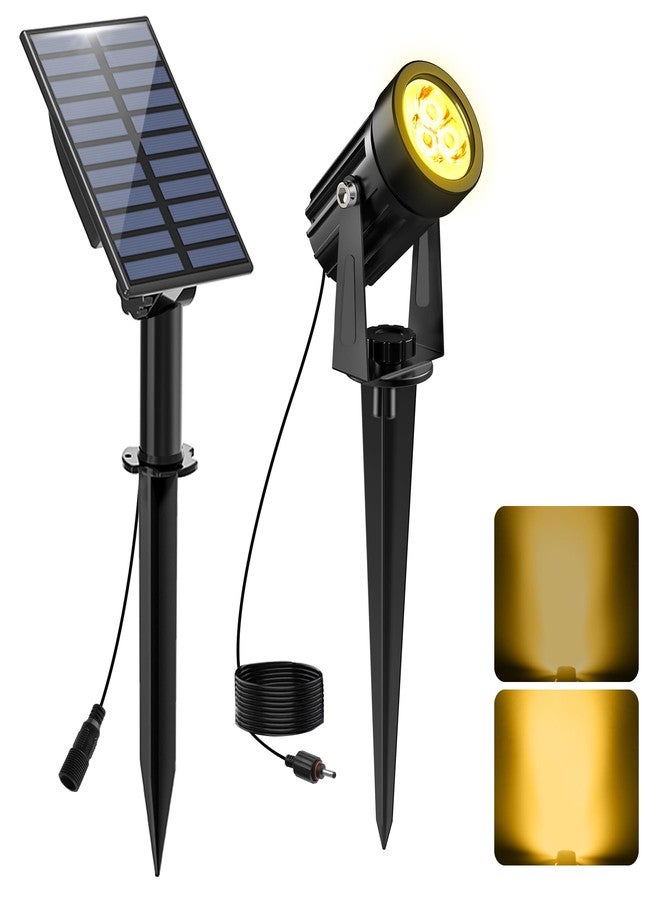 CREPOW Solar Spot Lights Outdoor, Solar Landscape Spotlights IP65 Waterproof 9.8ft Cable,Auto On/Off Outdoor Wall Lights for Garden Yard Driveway Porch Walkway Pool (3000K Warm White) - Image 1