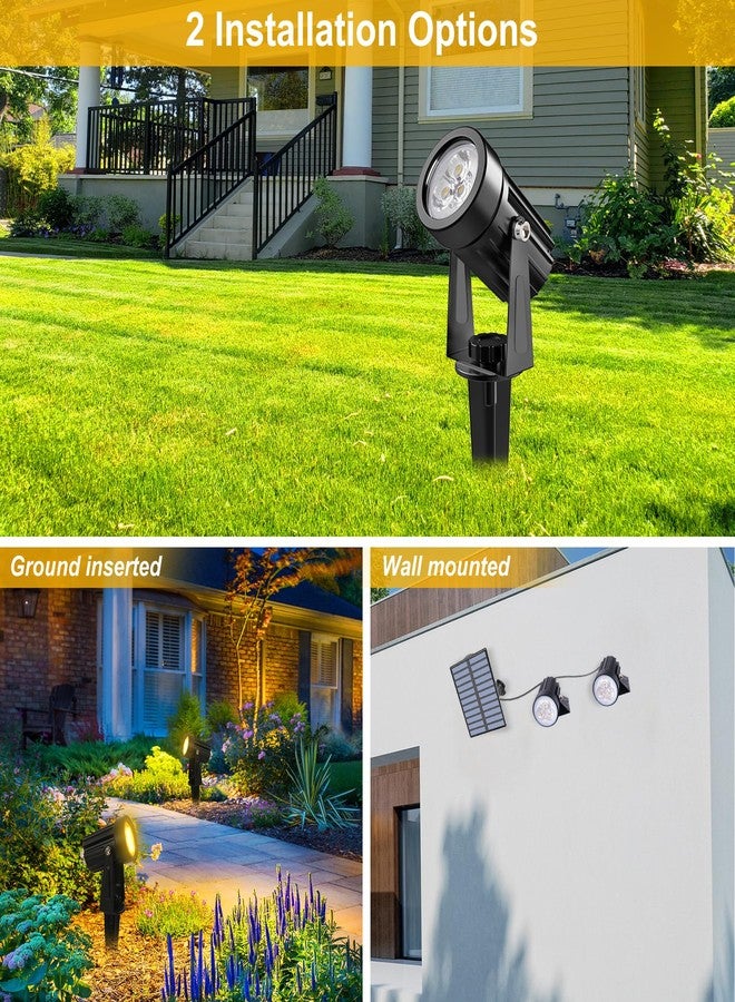 CREPOW Solar Spot Lights Outdoor, Solar Landscape Spotlights IP65 Waterproof 9.8ft Cable,Auto On/Off Outdoor Wall Lights for Garden Yard Driveway Porch Walkway Pool (3000K Warm White) - Image 5