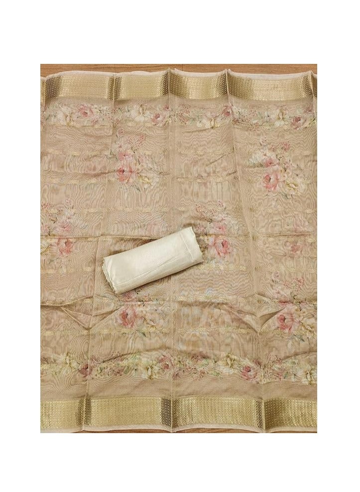 Accessorize Kingdom Women's Organza with Handwork Embellishments Salwar Suit Dress Material  - Image 3