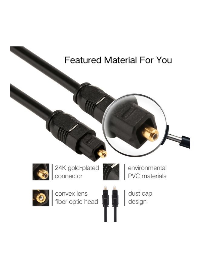 NIBEMINENT Male To Digital Optical Audio Cable Black - Image 4