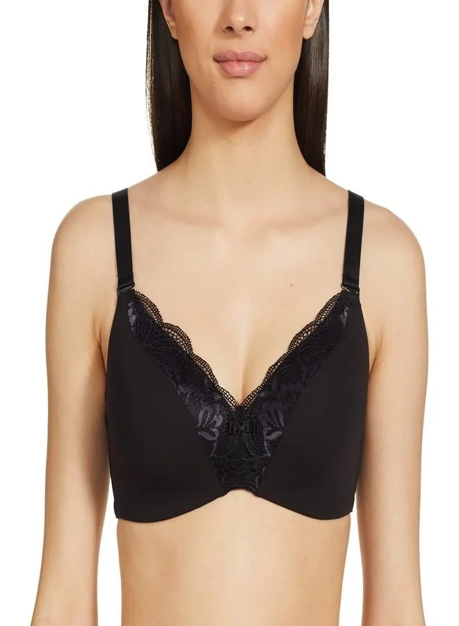 ترايامف Triumph Modern Lace Bra for Women | Minimizer 32C, Black Detachable & Adjustable Straps | Lightly Padded Full Coverage Casual Bra | Pack of 1