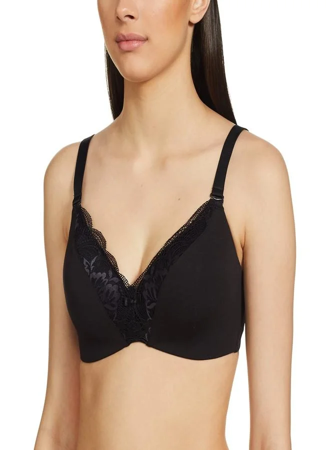 ترايامف Triumph Modern Lace Bra for Women | Minimizer 32C, Black Detachable & Adjustable Straps | Lightly Padded Full Coverage Casual Bra | Pack of 1