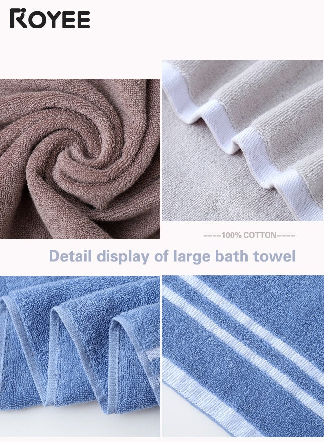 Royee 3-Pack Soft Bath Towel, Pure Cotton 560g Large Men's and Women's Bath or Beach Towel, 90 * 170CM ，3-color Set for Family - Image 2