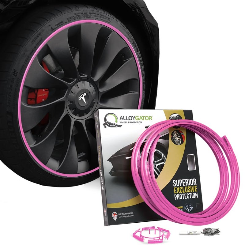 ALLOYGATOR AlloyGator Pink Alloy Wheel Protectors For Upto 24" Wheels | Fits All Cars | Premium Quality Rim Protectors | 15 Colours Available - Image 1