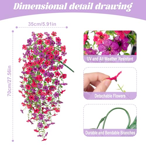 Hrobek Fake Artificial Hanging Flowers for Outdoors Decoration 2 PCS Faux UV Resistant Artificial Outdoor Flowers Fake Plants Look Real Daisy No Fade Spring Decor for Porch Home Patio Balcony and Yard - Image 3