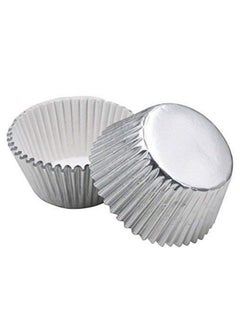 ROSENICE ROSENICE Cupcake Liners Aluminum Foil Cups Cake Muffin Molds for Baking (Silver) - 100 Pieces 