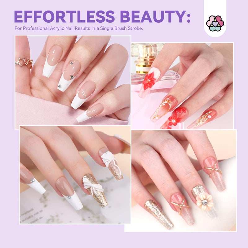 SAVILAND Kolinsky Acrylic Nail Brush Set: Size 6,10,14 Professional Manicure Brushes with Cleaner Tool & Purple Handle for Acrylic Powder,Nail Extensions & 3D Carving - Salon & DIY Nail Art Essentials - Image 5